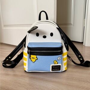 Loungefly Sanrio Pochacco Boxlunch Exclusive Backpack Yellow Stripes Blue Chick